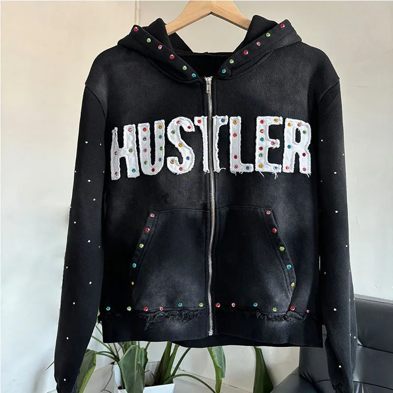 Distressed Casual Oversized Street Wear Hip Sweatshirts