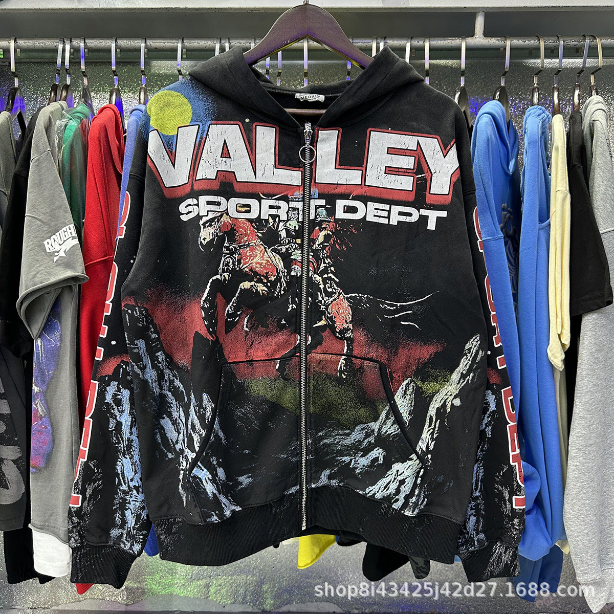 Trendy Brand Retro Printed Couple Sweatshirt Jacket