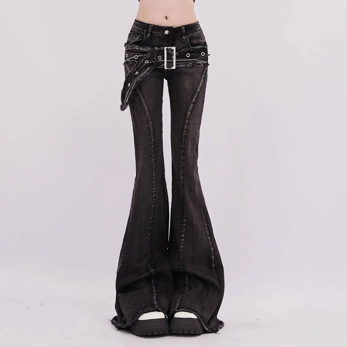 High Waist Straight American Street Trousers