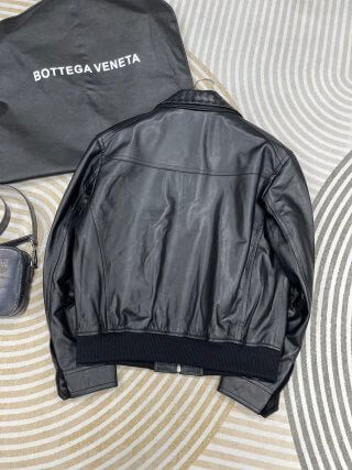 black nappa leather blouson jacket by Bottega Veneta - Styledbyblazz