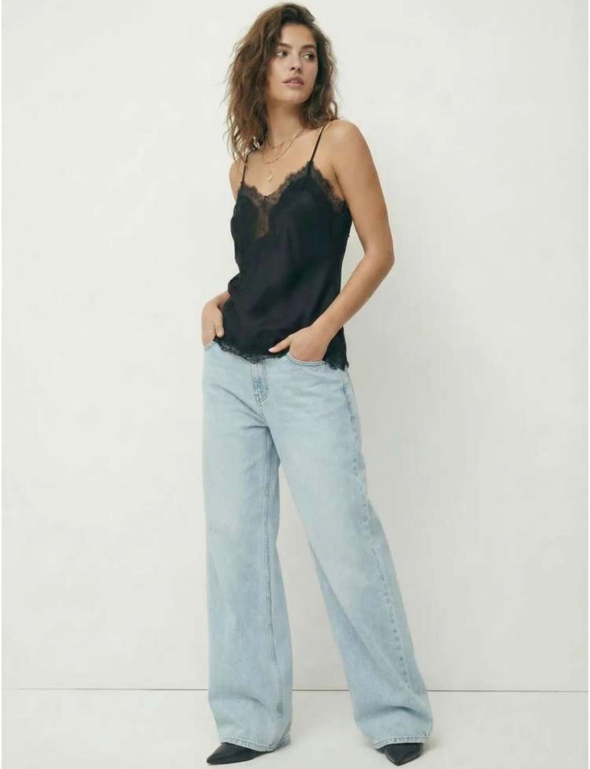 Dynamite black satin camisole top - Styledbyblazz