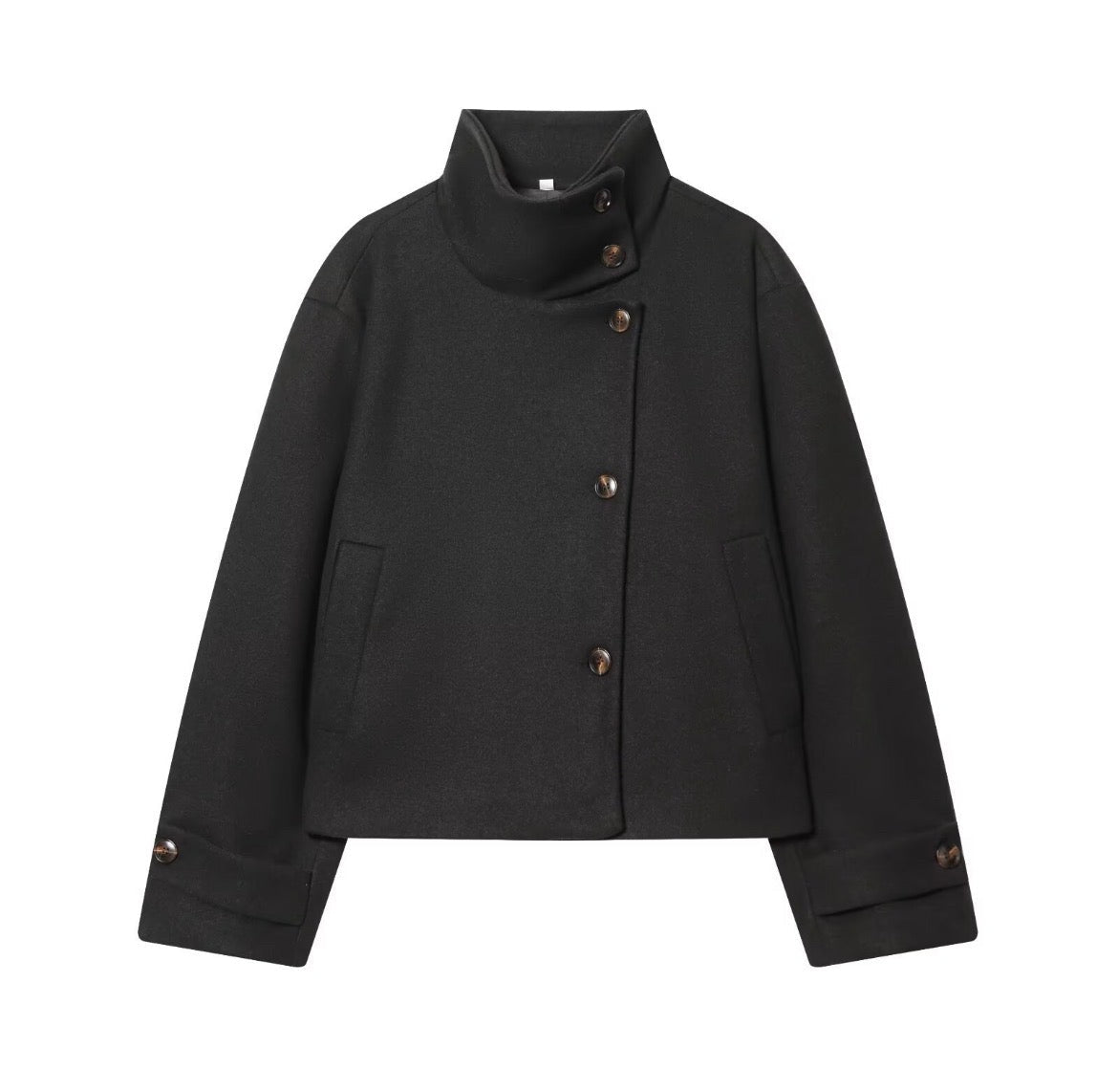 Ramona pea coat Jacket with Stand Collar - Styledbyblazz
