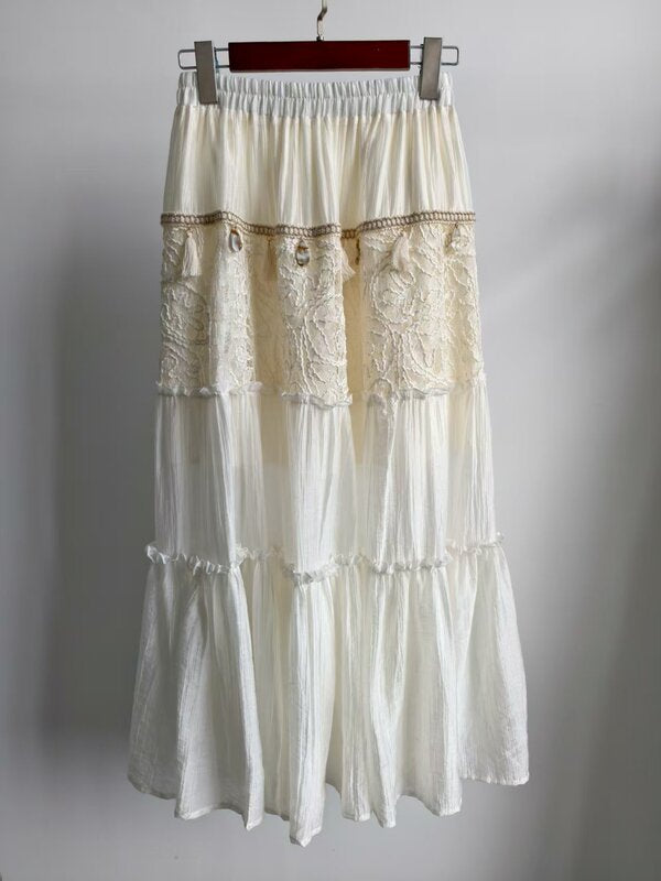 bohemian white two-piece set