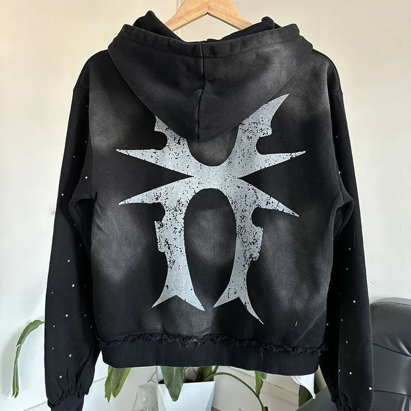 Distressed Casual Oversized Street Wear Hip Sweatshirts