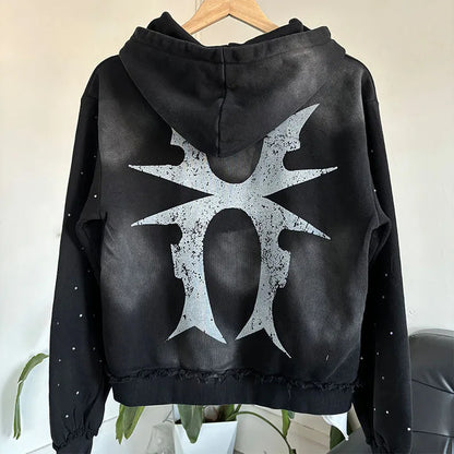 Distressed Casual Oversized Street Wear Hip Sweatshirts