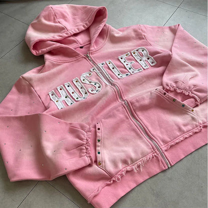 Distressed Casual Oversized Street Wear Hip Sweatshirts