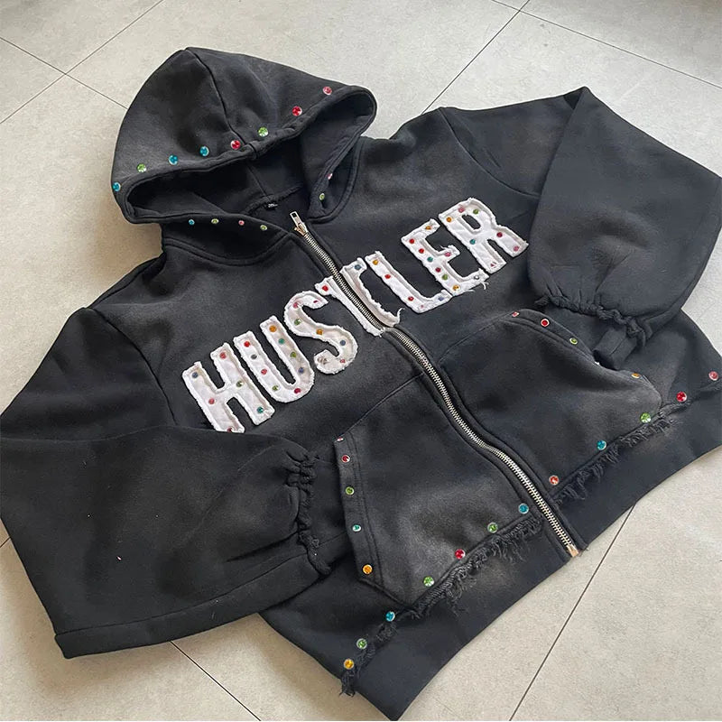 Distressed Casual Oversized Street Wear Hip Sweatshirts