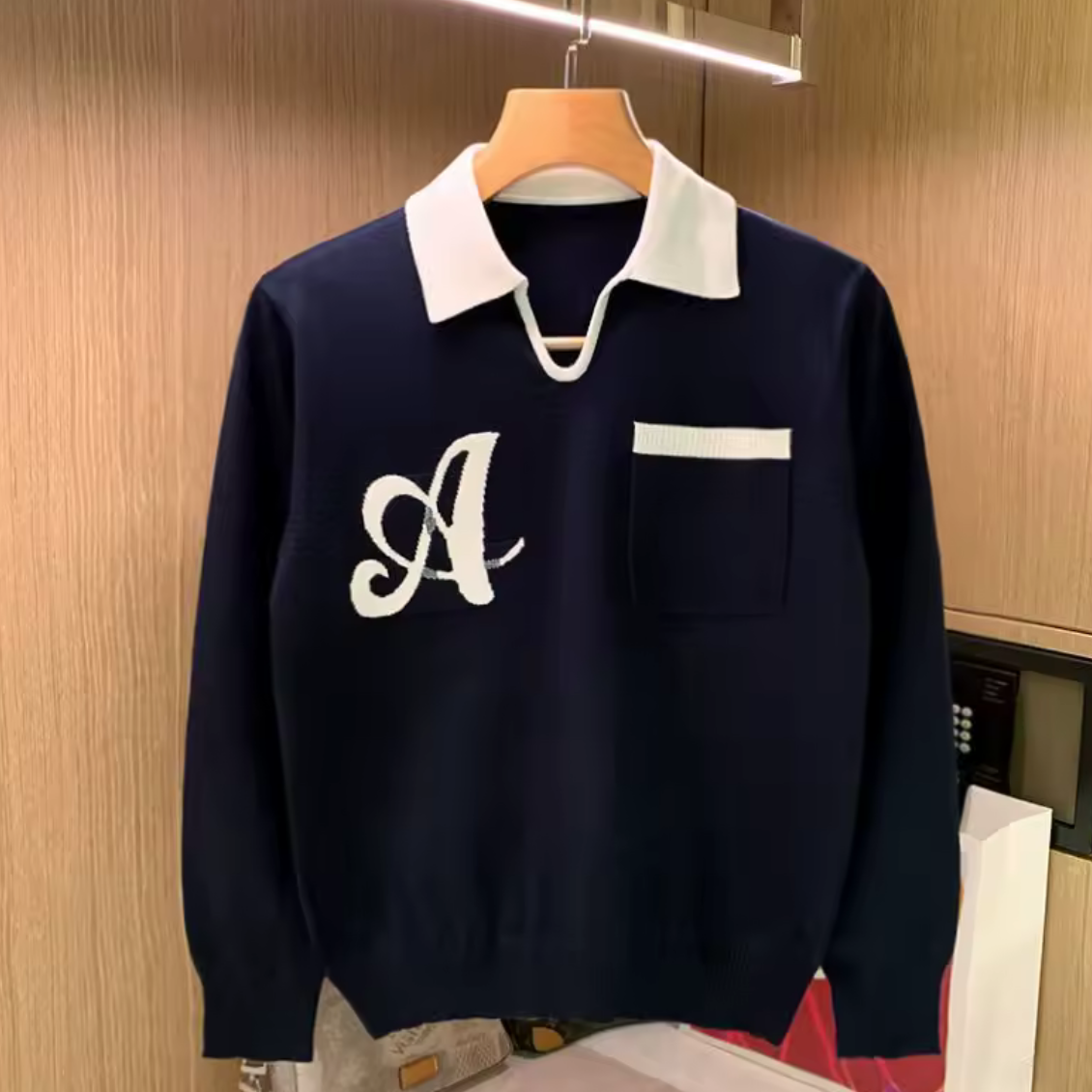 Autumn Winter Knitted Men Long Sleeve Polo Shirts