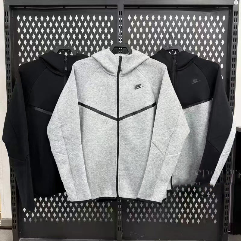 light grey Nike Tech Men's Fleece Windrunner Full-Zip Jacket