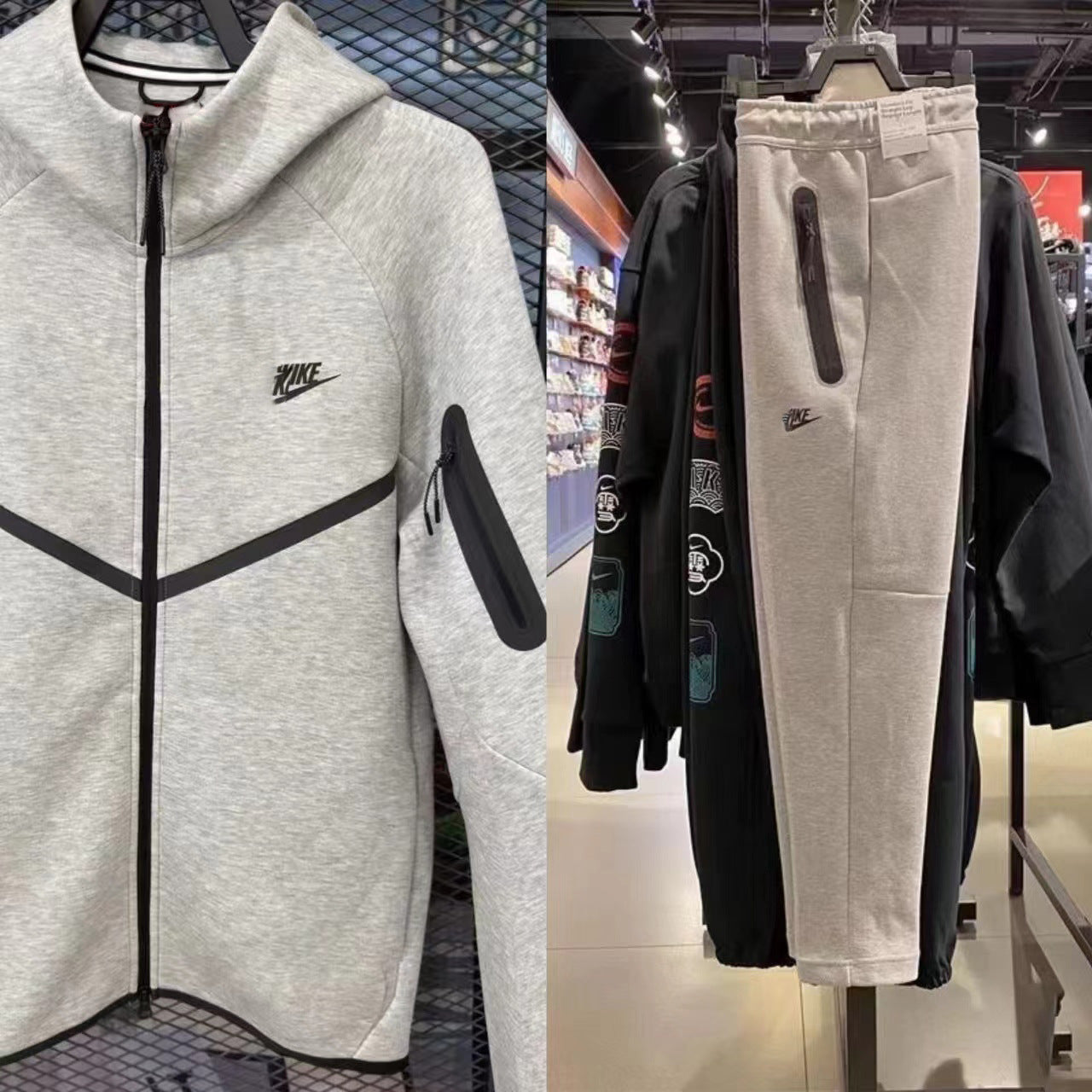 light grey Nike Tech Men's Fleece Windrunner Full-Zip Jacket