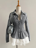 striped button-down blouse