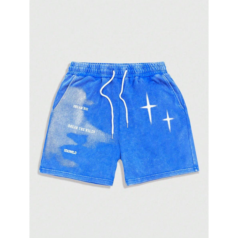 Letter Print Drawstring Belt Flap Pocket Pants