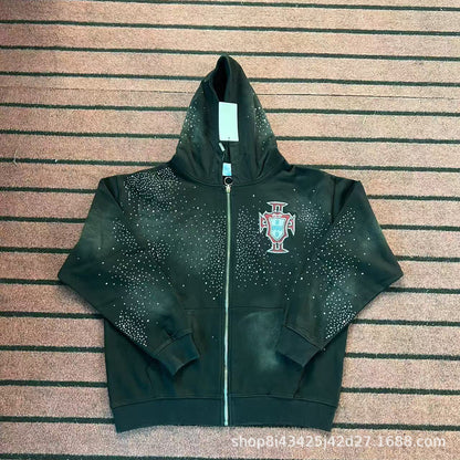 Trendy Brand Retro Printed Couple Sweatshirt Jacket