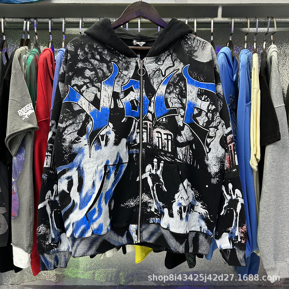 Trendy Brand Retro Printed Couple Sweatshirt Jacket