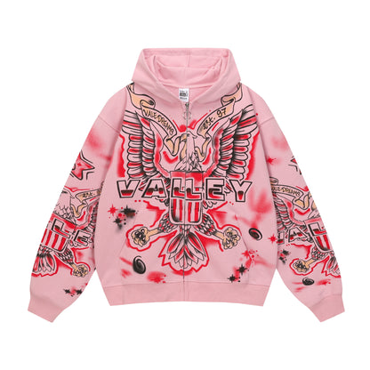 Trendy Brand Retro Printed Couple Sweatshirt Jacket