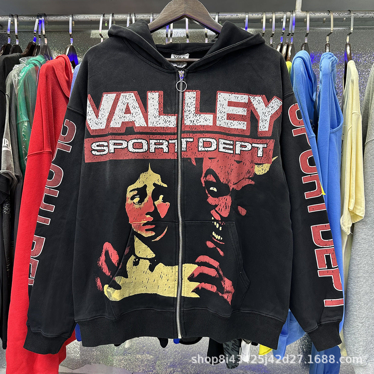 Trendy Brand Retro Printed Couple Sweatshirt Jacket