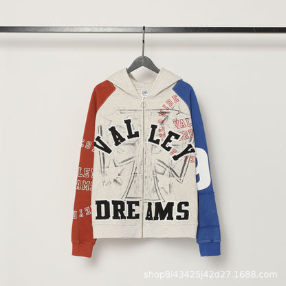Trendy Brand Retro Printed Couple Sweatshirt Jacket