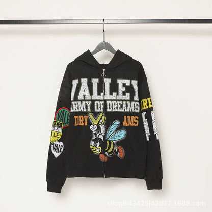Trendy Brand Retro Printed Couple Sweatshirt Jacket