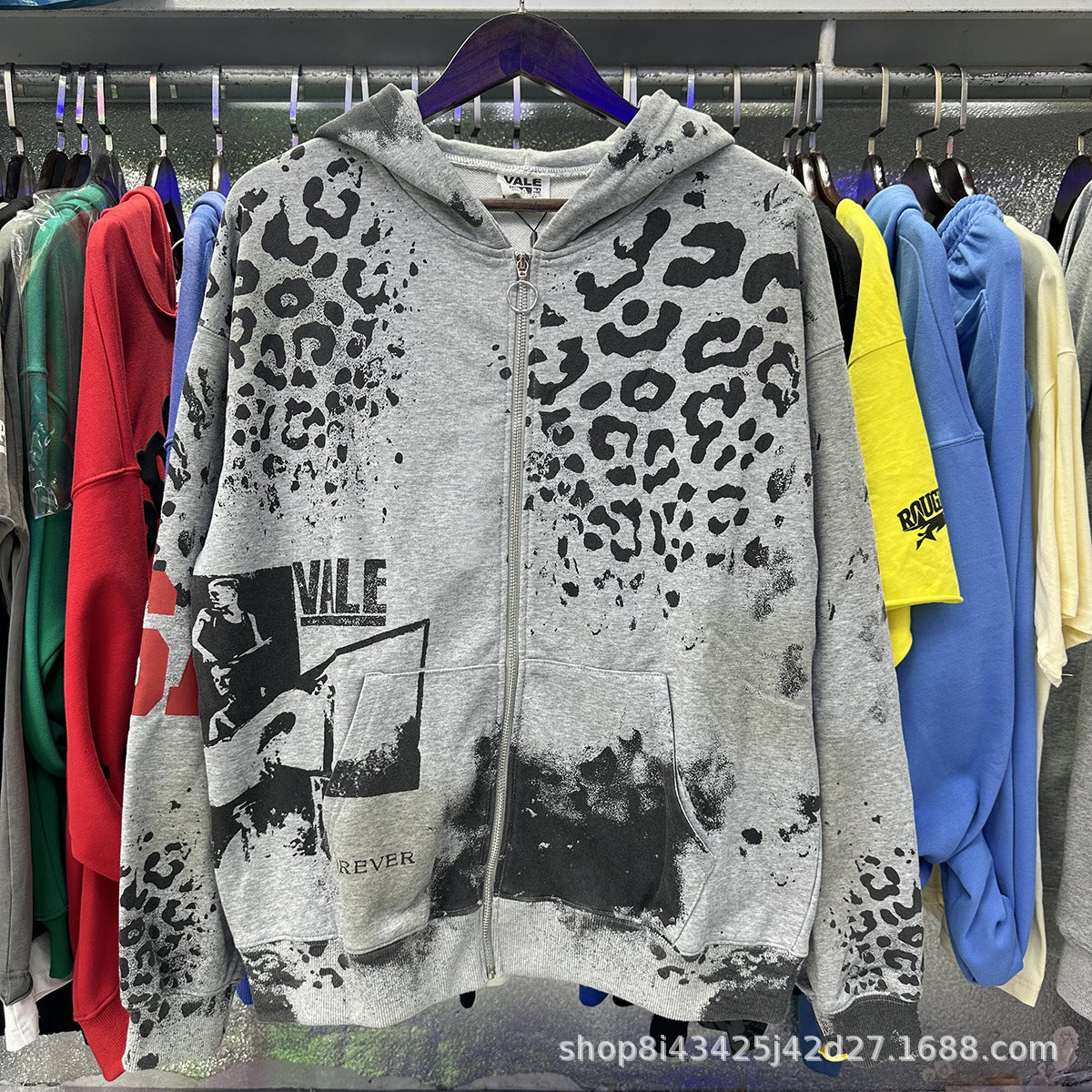 Trendy Brand Retro Printed Couple Sweatshirt Jacket