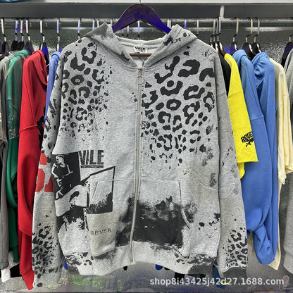 Trendy Brand Retro Printed Couple Sweatshirt Jacket