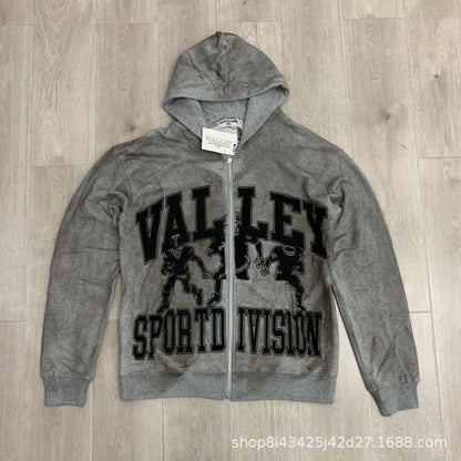 Trendy Brand Retro Printed Couple Sweatshirt Jacket