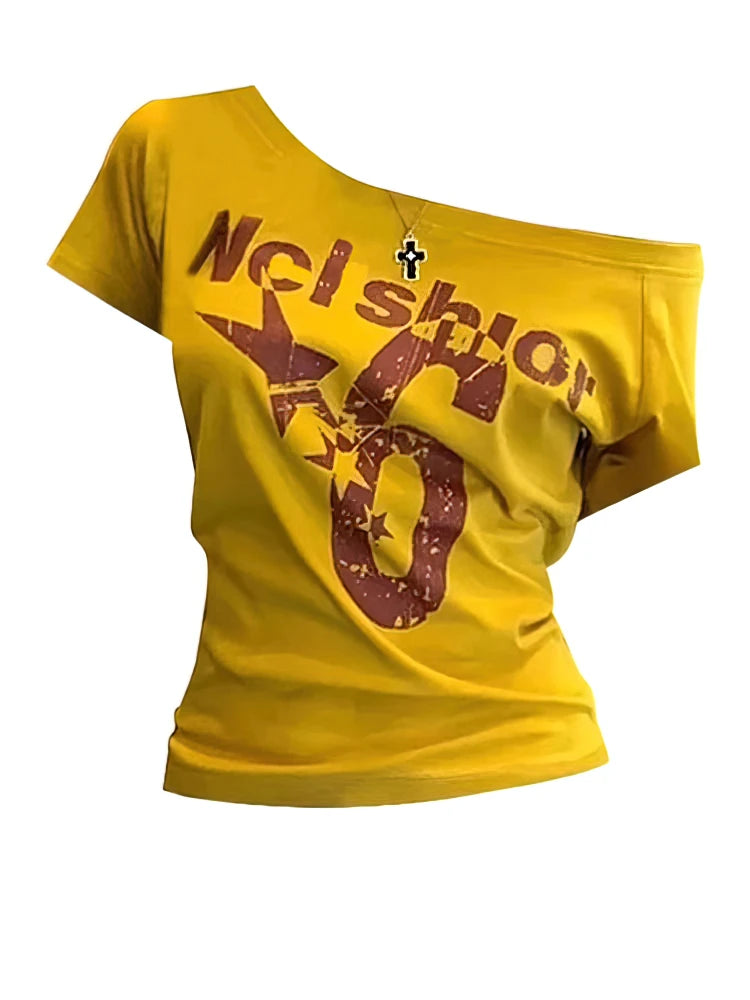 Y2k Sport Summer Off shoulder Top