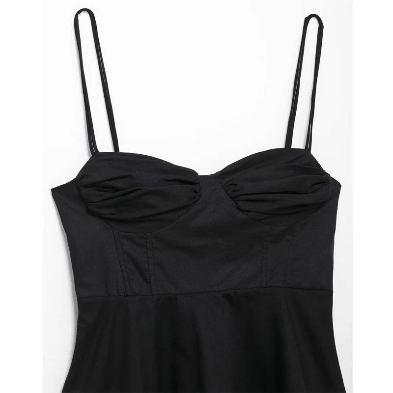 MUJER Black Corset Crop Top