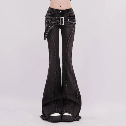 High Waist Straight American Street Trousers
