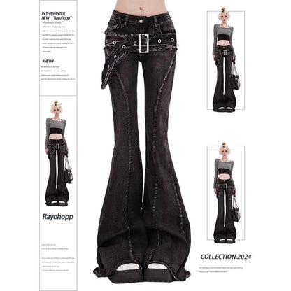 High Waist Straight American Street Trousers