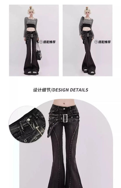 High Waist Straight American Street Trousers