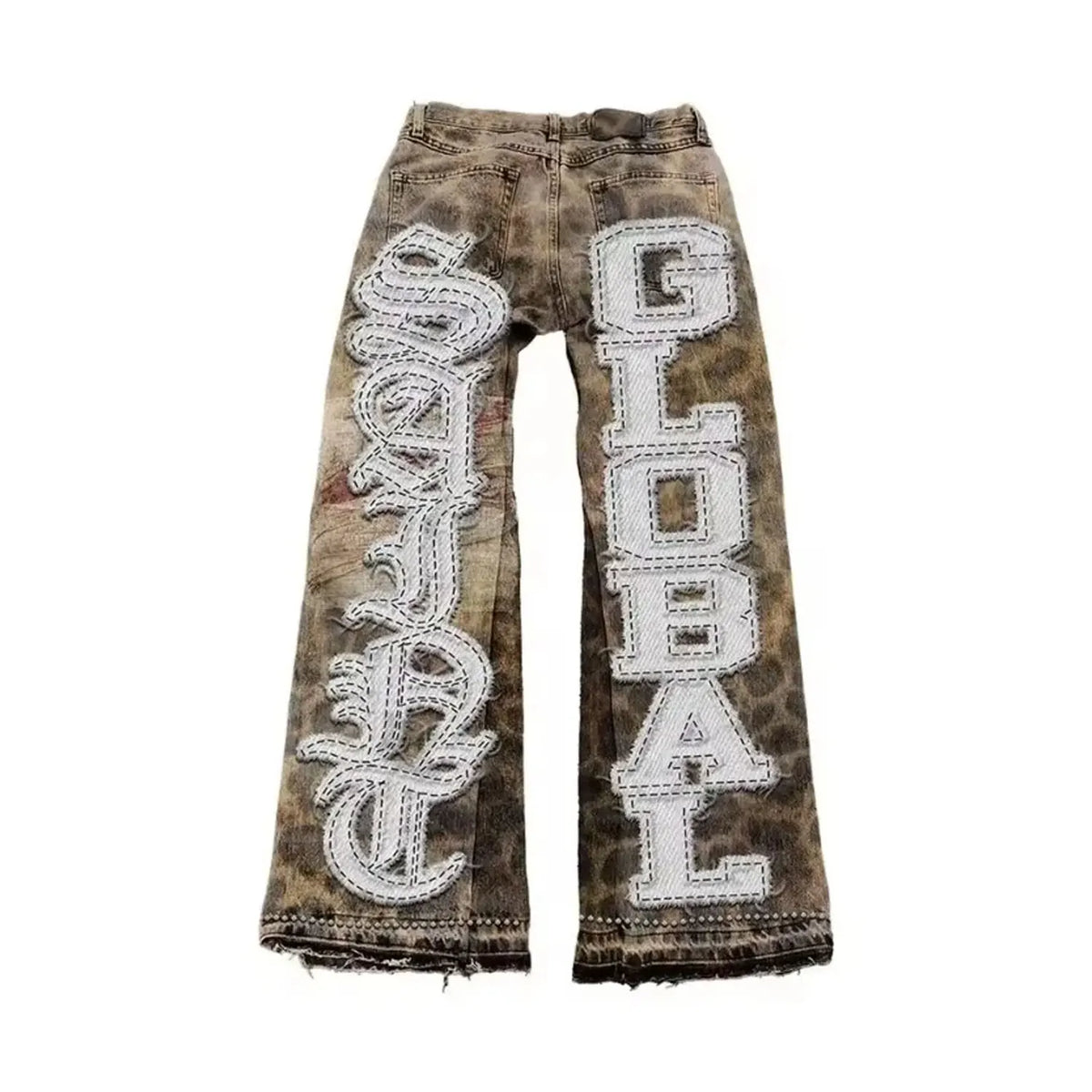 Unisex Winter Leopard Print Gothic Y2K Two Piece Set