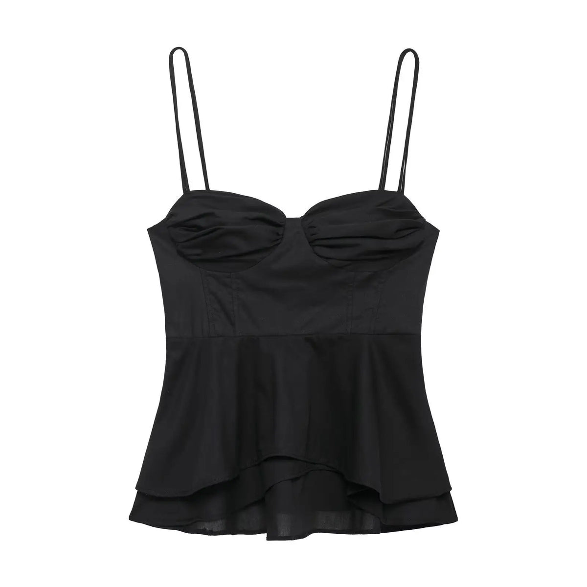 MUJER Black Corset Crop Top