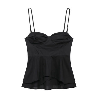 MUJER Black Corset Crop Top