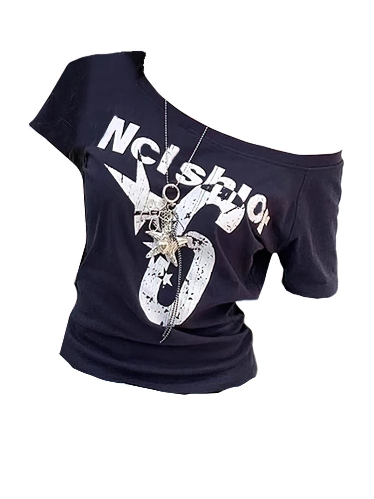 Y2k Sport Summer Off shoulder Top