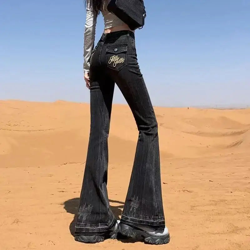 High Waist Straight American Street Trousers