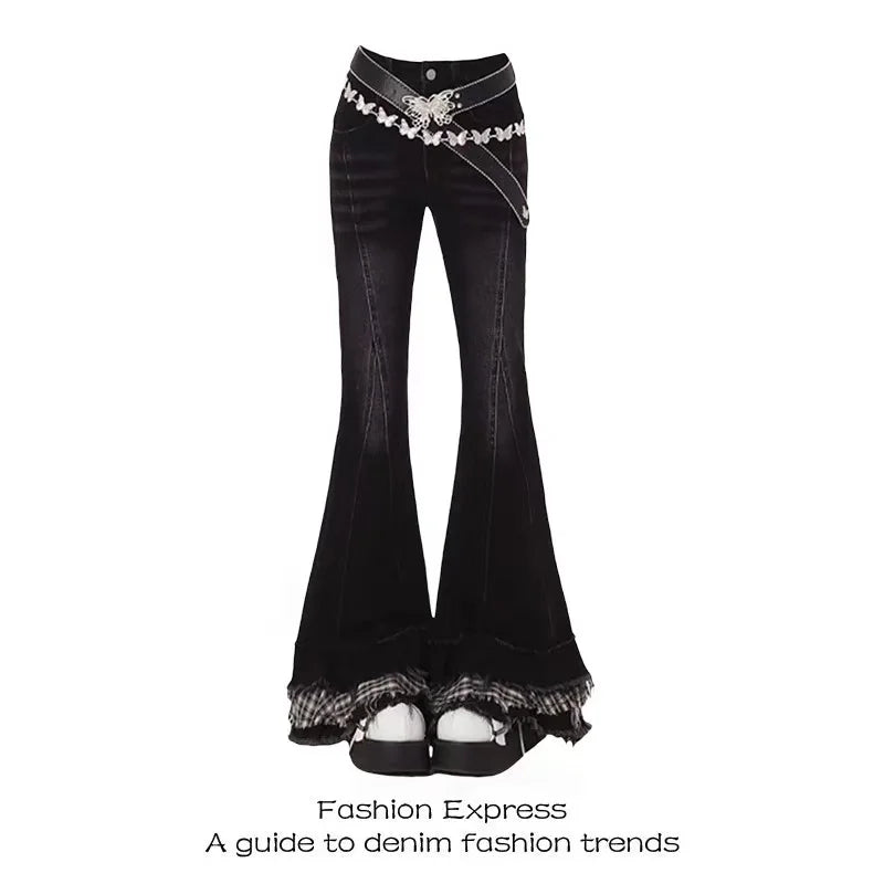 High Waist Straight American Street Trousers