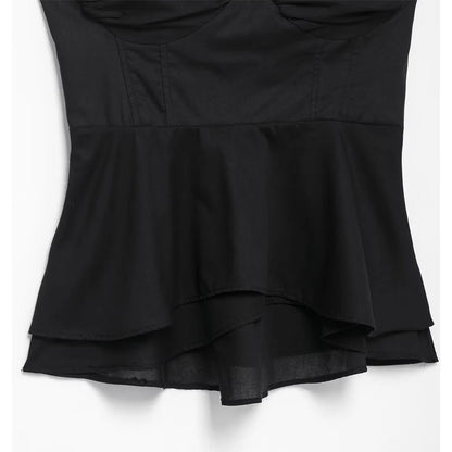 MUJER Black Corset Crop Top