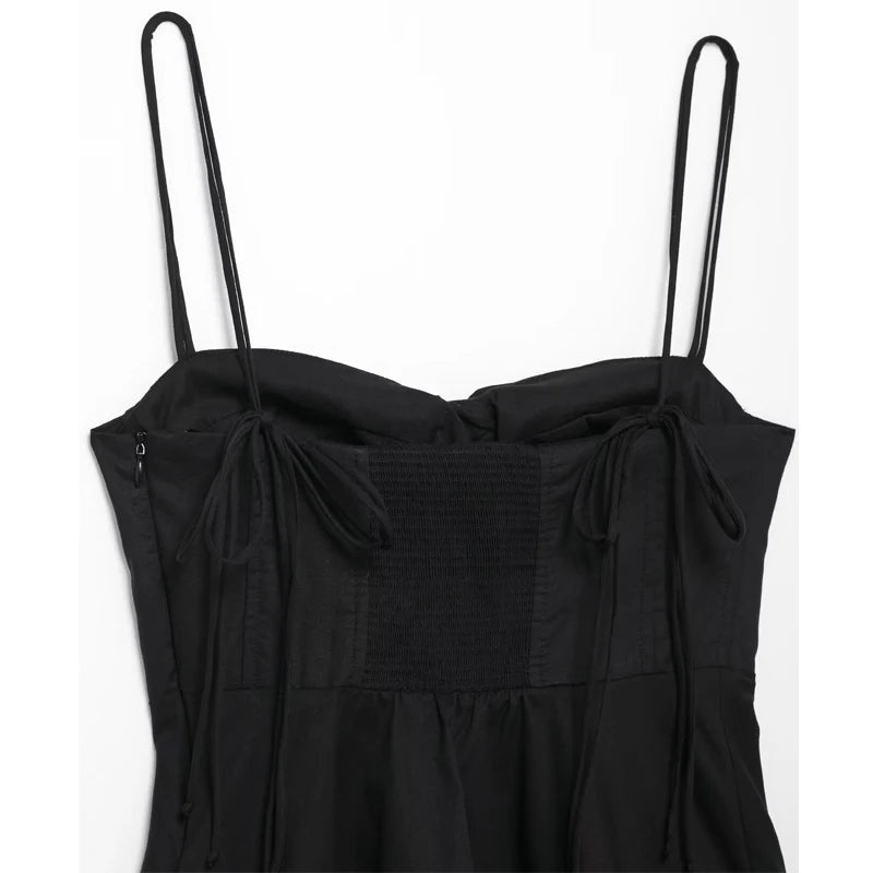 MUJER Black Corset Crop Top