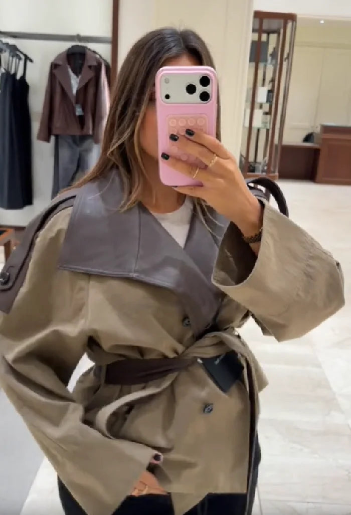 Women Cropped Trench Coat