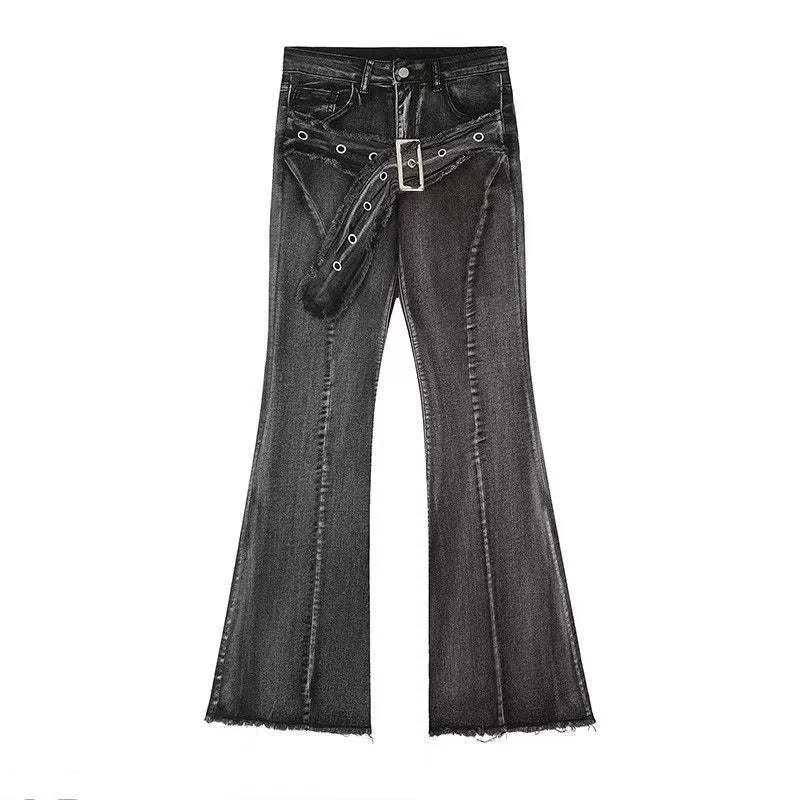High Waist Straight American Street Trousers