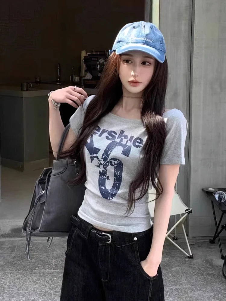 Y2k Sport Summer Off shoulder Top