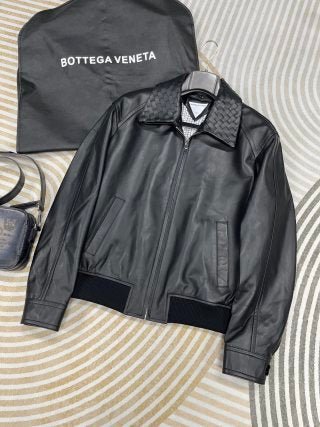 black nappa leather blouson jacket by Bottega Veneta - Styledbyblazz