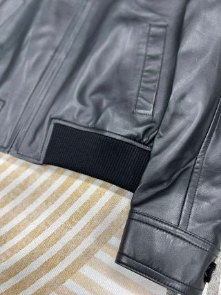 black nappa leather blouson jacket by Bottega Veneta - Styledbyblazz