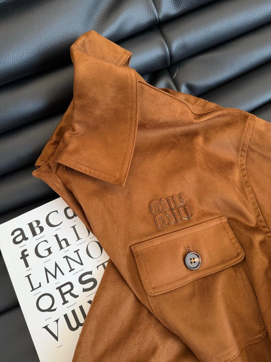 brown suede belted jacket by Miu Miu - Styledbyblazz