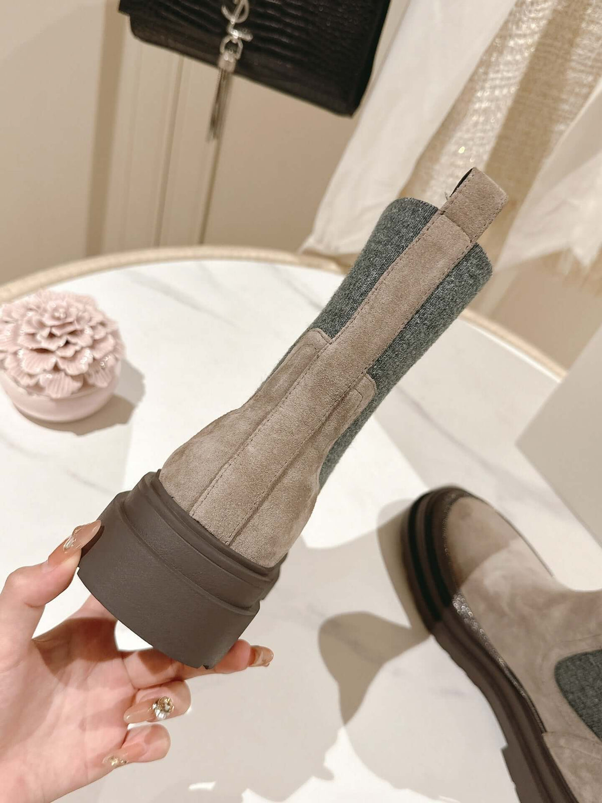 Brunello Cucinelli Monili-Embellished Suede Chelsea Boots - Styledbyblazz