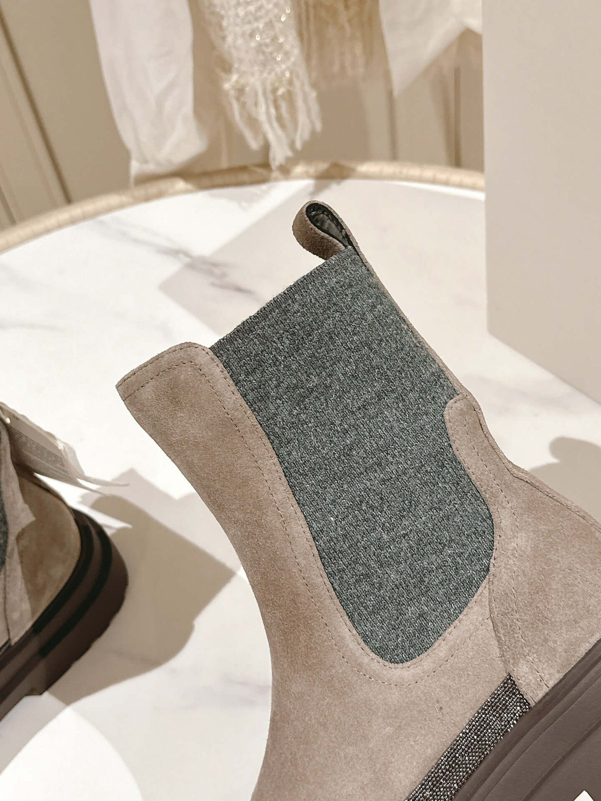 Brunello Cucinelli Monili-Embellished Suede Chelsea Boots - Styledbyblazz