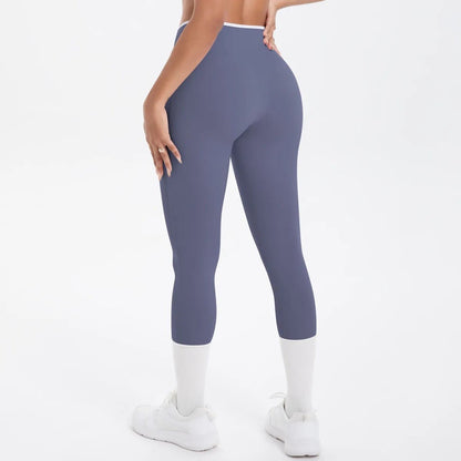 Cross High Waisted Sports Suit Breathable Fitness Running Workout Yoga Set - Styledbyblazz