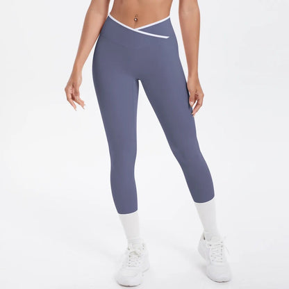 Cross High Waisted Sports Suit Breathable Fitness Running Workout Yoga Set - Styledbyblazz