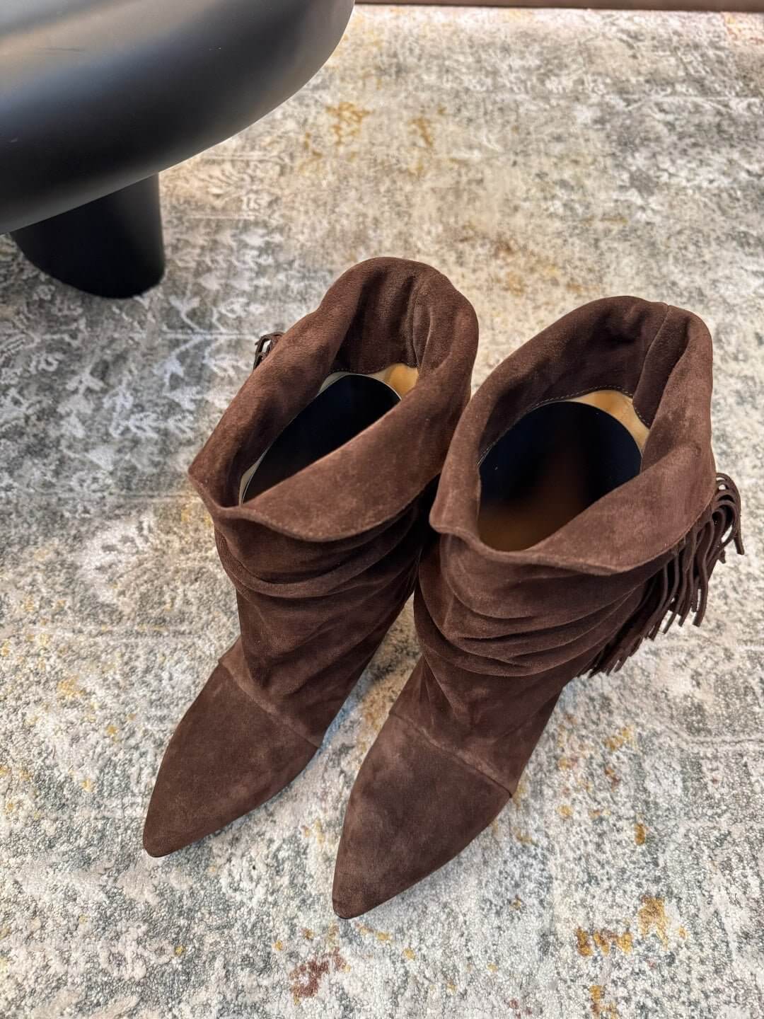 dark brown suede booties by Isabel Marant - Styledbyblazz