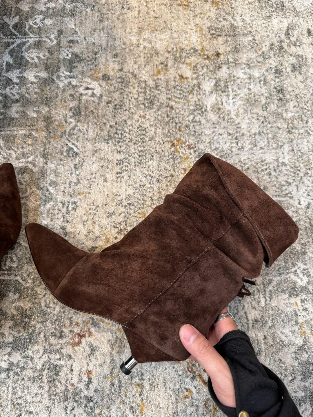 dark brown suede booties by Isabel Marant - Styledbyblazz